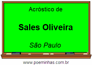 Acróstico da Cidade Sales Oliveira