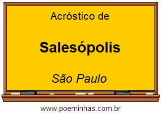 Acróstico da Cidade Salesópolis