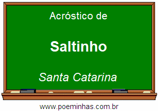 Acróstico da Cidade Saltinho