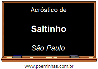 Acróstico da Cidade Saltinho