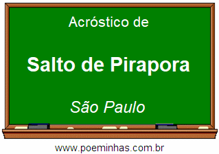 Acróstico da Cidade Salto de Pirapora