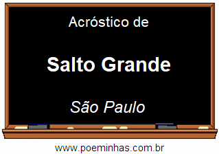 Acróstico da Cidade Salto Grande