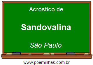 Acróstico da Cidade Sandovalina