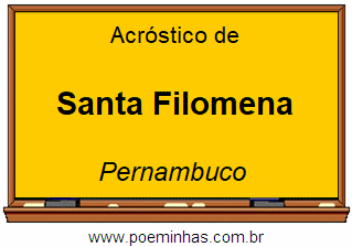 Acróstico da Cidade Santa Filomena