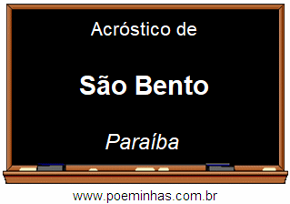 Acróstico da Cidade São Bento