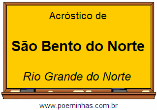 Acróstico da Cidade São Bento do Norte