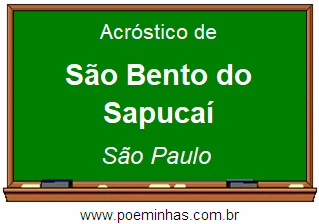 Acróstico da Cidade São Bento do Sapucaí