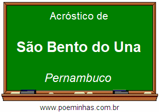 Acróstico da Cidade São Bento do Una