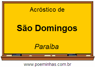 Acróstico da Cidade São Domingos