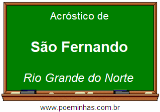 Acróstico da Cidade São Fernando