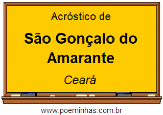 Acróstico da Cidade São Gonçalo do Amarante