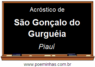 Acróstico da Cidade São Gonçalo do Gurguéia