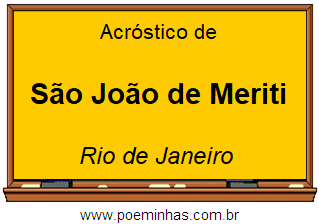 Acróstico da Cidade São João de Meriti