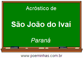 Acróstico da Cidade São João do Ivaí