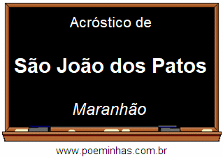 Acróstico da Cidade São João dos Patos