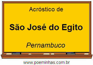 Acróstico da Cidade São José do Egito