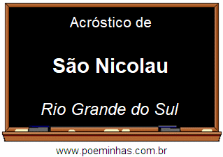 Acróstico da Cidade São Nicolau