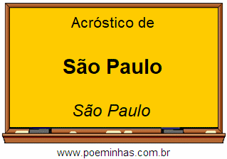 Acróstico da Cidade São Paulo
