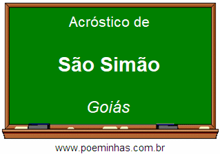 Acróstico da Cidade São Simão