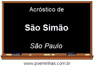 Acróstico da Cidade São Simão