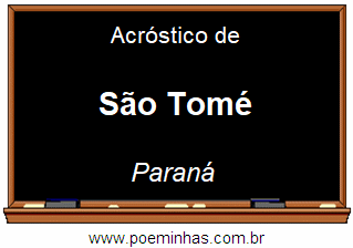 Acróstico da Cidade São Tomé