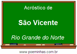 Acróstico da Cidade São Vicente