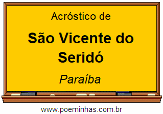 Acróstico da Cidade São Vicente do Seridó