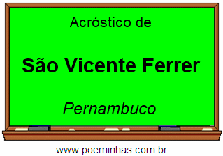 Acróstico da Cidade São Vicente Ferrer