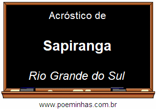 Acróstico da Cidade Sapiranga