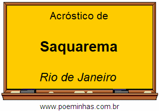 Acróstico da Cidade Saquarema