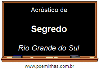 Acróstico da Cidade Segredo