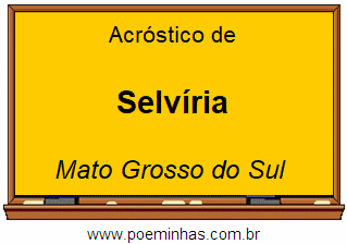 Acróstico da Cidade Selvíria