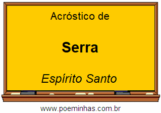 Acróstico da Cidade Serra