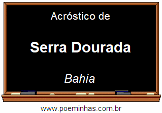 Acróstico da Cidade Serra Dourada