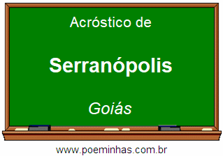 Acróstico da Cidade Serranópolis