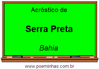 Acróstico da Cidade Serra Preta