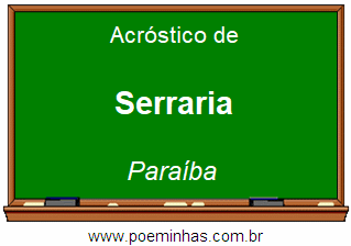 Acróstico da Cidade Serraria