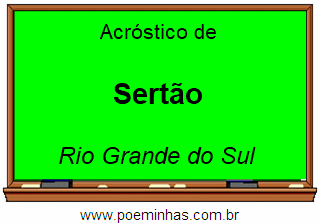 Acróstico da Cidade Sertão