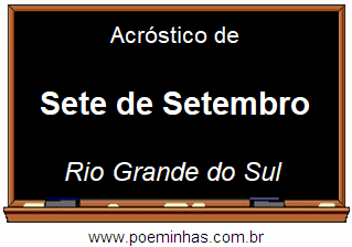 Acróstico da Cidade Sete de Setembro