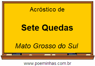 Acróstico da Cidade Sete Quedas