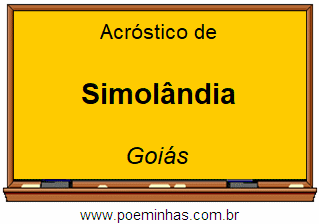 Acróstico da Cidade Simolândia