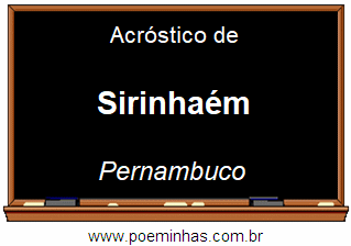 Acróstico da Cidade Sirinhaém