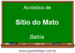 Acróstico da Cidade Sítio do Mato