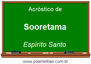 Acróstico da Cidade Sooretama