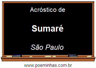 Acróstico da Cidade Sumaré