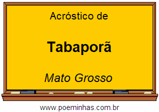 Acróstico da Cidade Tabaporã