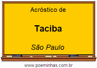 Acróstico da Cidade Taciba