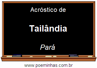 Acróstico da Cidade Tailândia