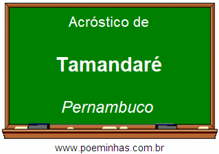 Acróstico da Cidade Tamandaré