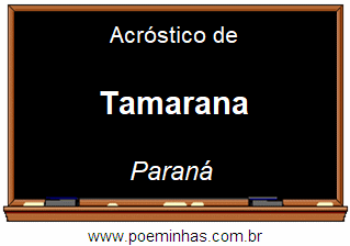 Acróstico da Cidade Tamarana